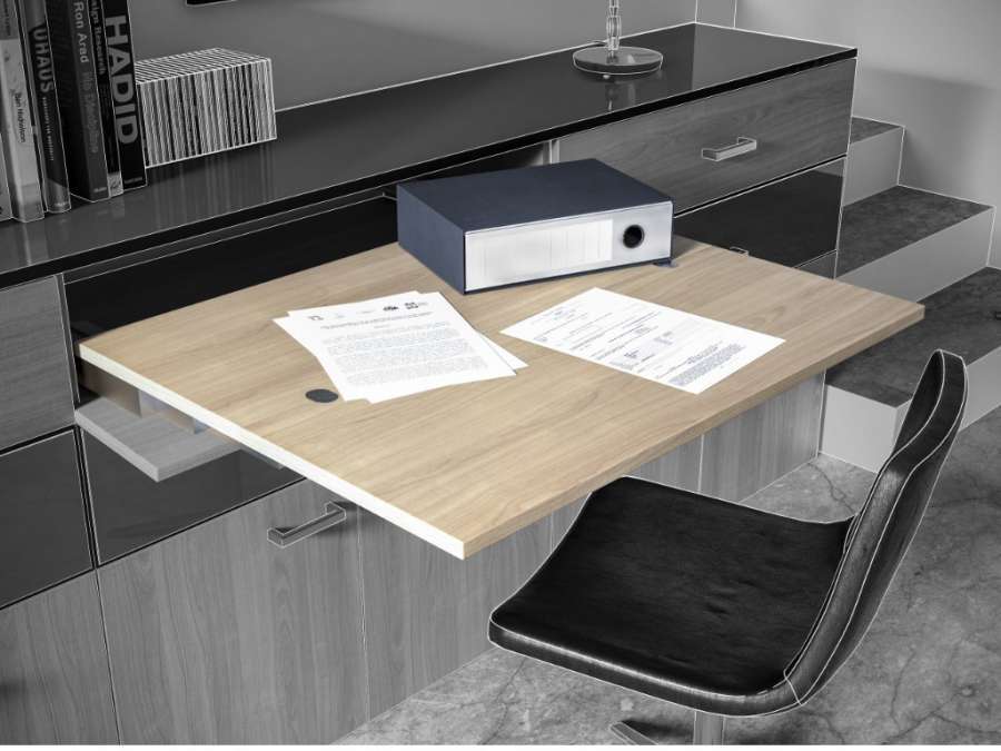 Sunrise 40, sistema estraibile per tavolo senza gamba